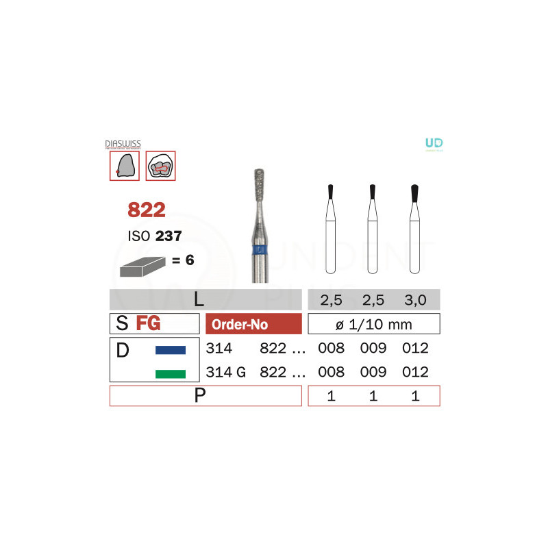 Freza diamantata 822