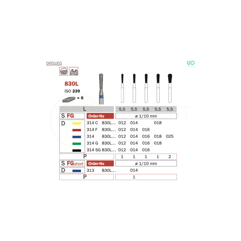 Freza diamantata 830L