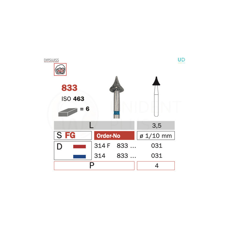 Freza diamantata 833