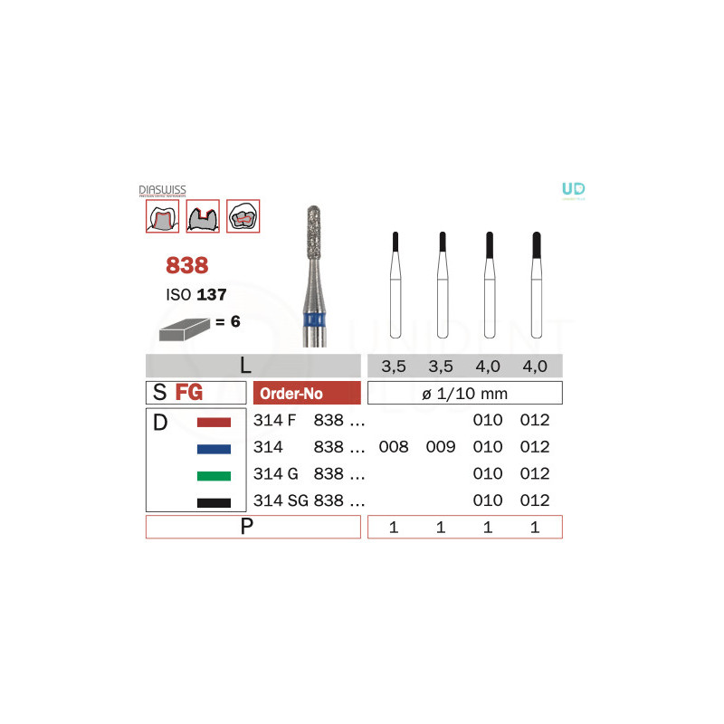 Freza diamantata 838
