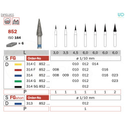 Freza diamantata 852