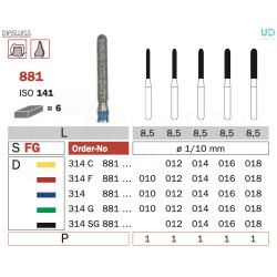 Freza diamantata 881