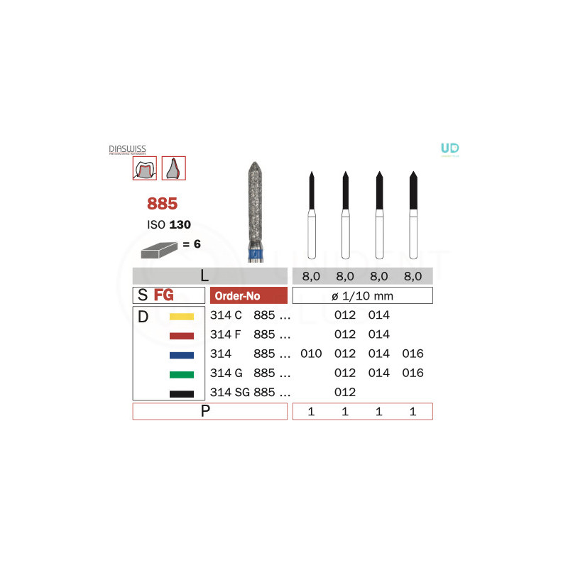 Freza diamantata 885