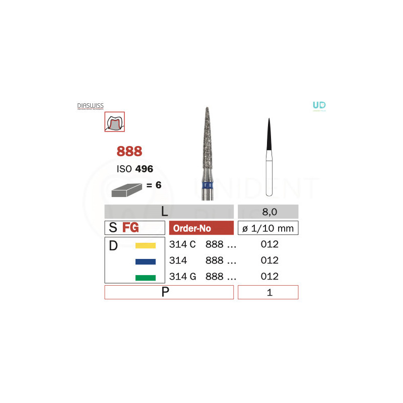 Freza diamantata 888