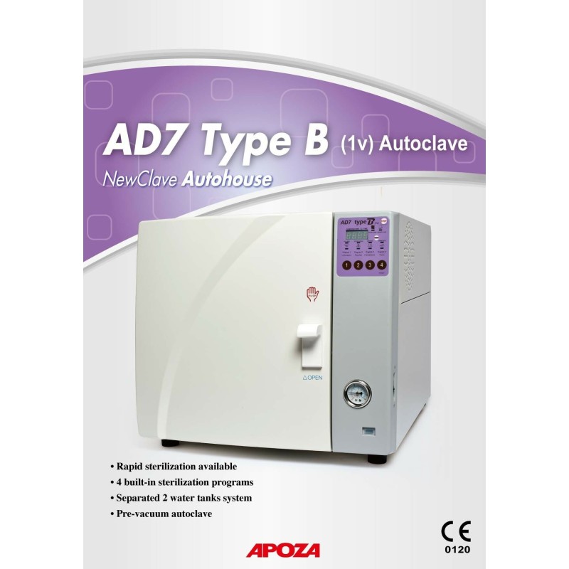Autoclav "AD7" 17l, Type B, Apoza
