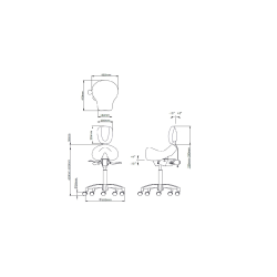 Scaun SADDLE cu spatar, Winbex
