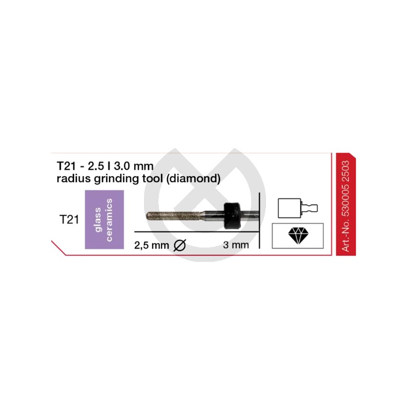 Freza Glass ceramics, Lithium-disilicate T21 2,5 x 3,0 mm, Imes-Icore